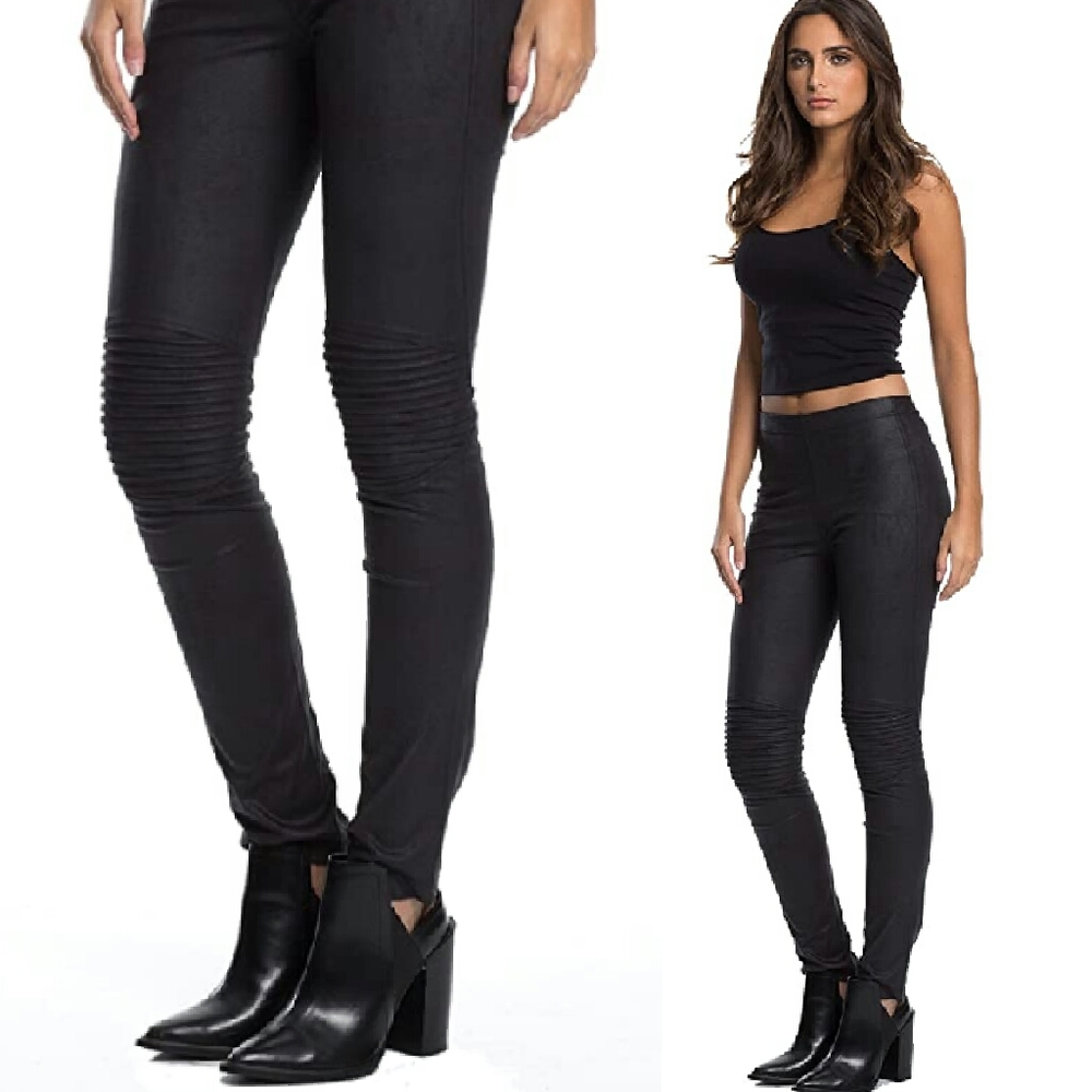 Elan moto skinny leggings pleather sexy
